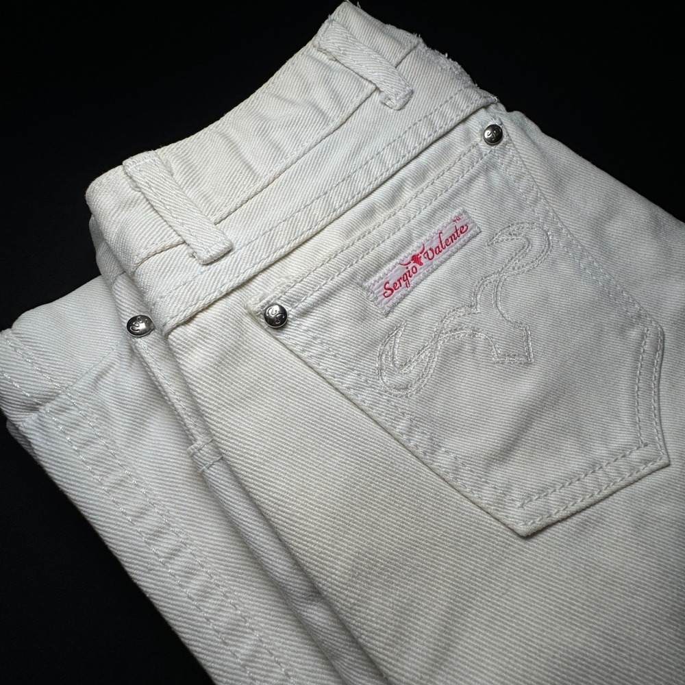 80's Sergio Valente Miami Vice Jeans Mens 31 White Bull Rivet Embroidered Pants